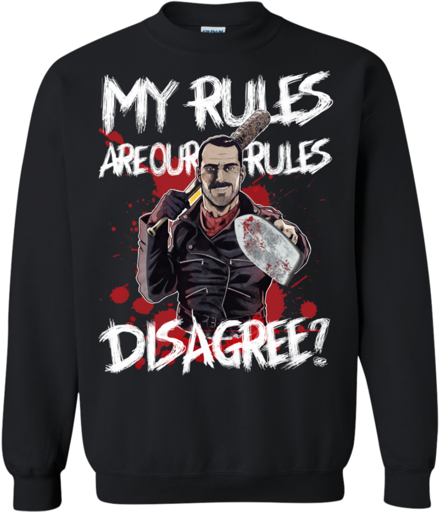 Walking Dead Negan T Shirts My Rules Are Our Rules - Supernatural Christmas Sweater Clipart (1024x1024), Png Download
