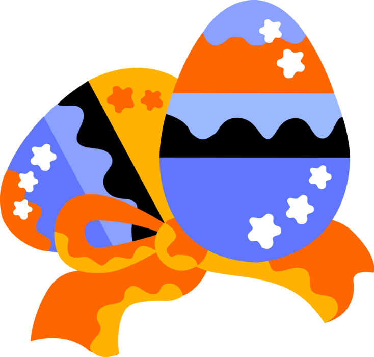 Vector Illustration Of Decorated Pascha Easter Eggs Clipart (734x700), Png Download