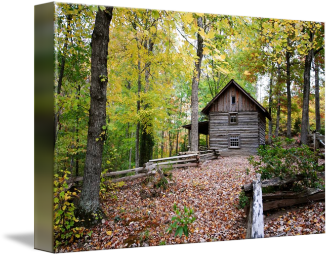 1800s Cabin In The Woods Clipart (650x506), Png Download