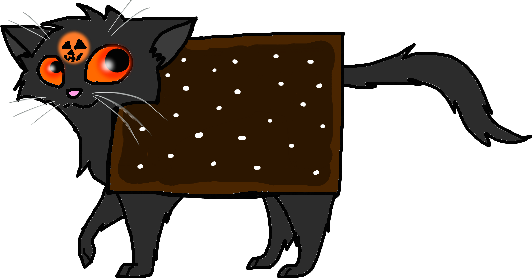 Halloween Chocolate Nyan Cat By Catsoul - Nyan Cat Halloween Clipart (1071x560), Png Download