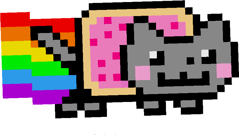 Nyan Cat Large - Taco Minecraft Nyan Cat Clipart (818x462), Png Download
