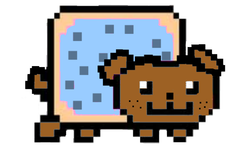 28 Collection Of Nyan Dog Drawing - Nyan Cat To The Left Clipart (748x523), Png Download