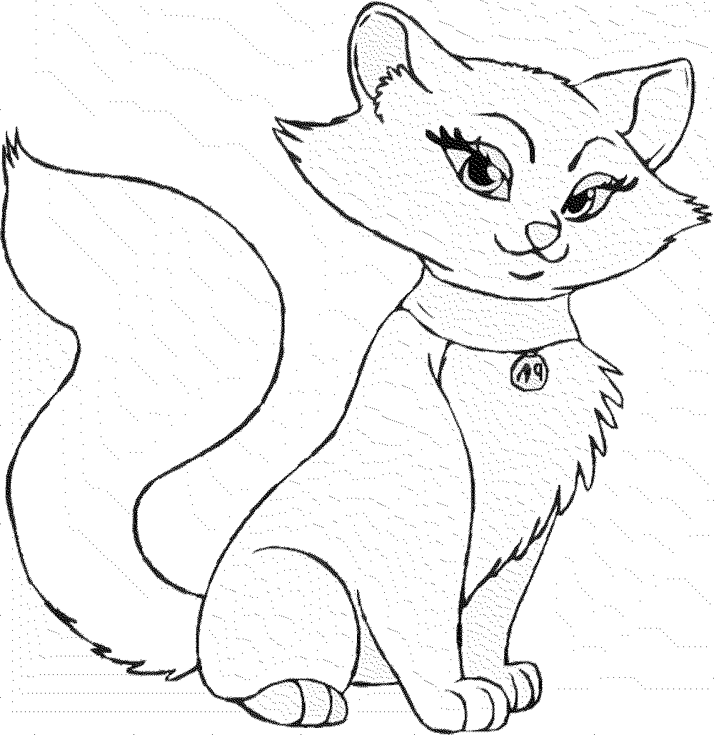 Kitty Cat Colouring Pages Free Coloring Library Of - Kitty Cat Color Sheet Clipart (1000x1029), Png Download