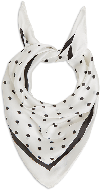 Satin Scarf With Dots Black Clipart (422x800), Png Download