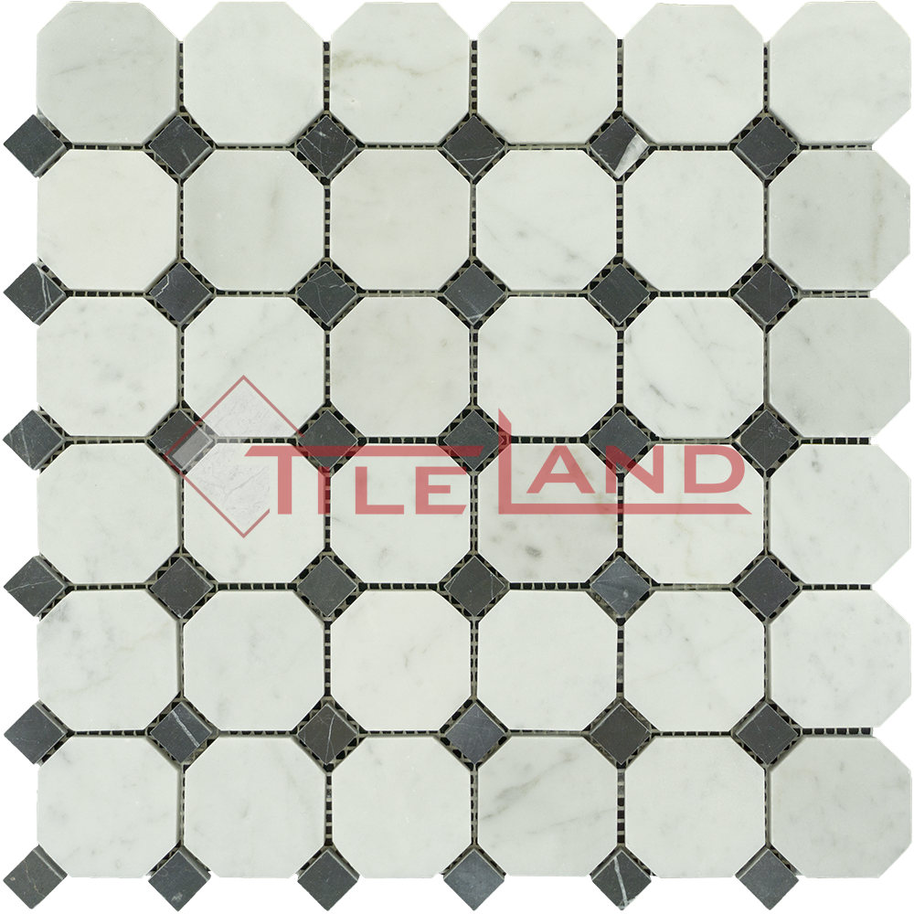 Carrara Octagon Black Dot - Grigio Carnico Bianco Carrara Clipart (1000x1000), Png Download
