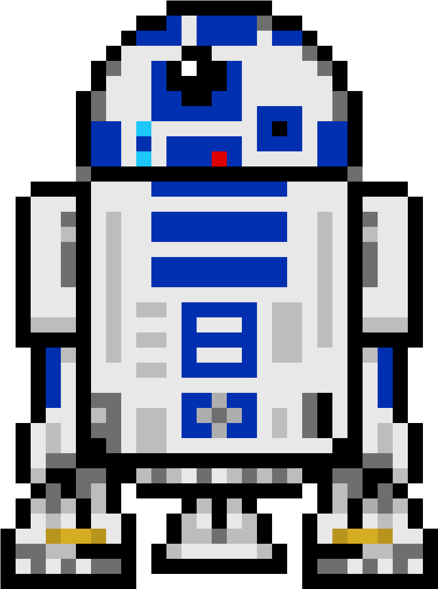R2d2 - Perler Beads Patterns Star Wars Clipart (990x1290), Png Download