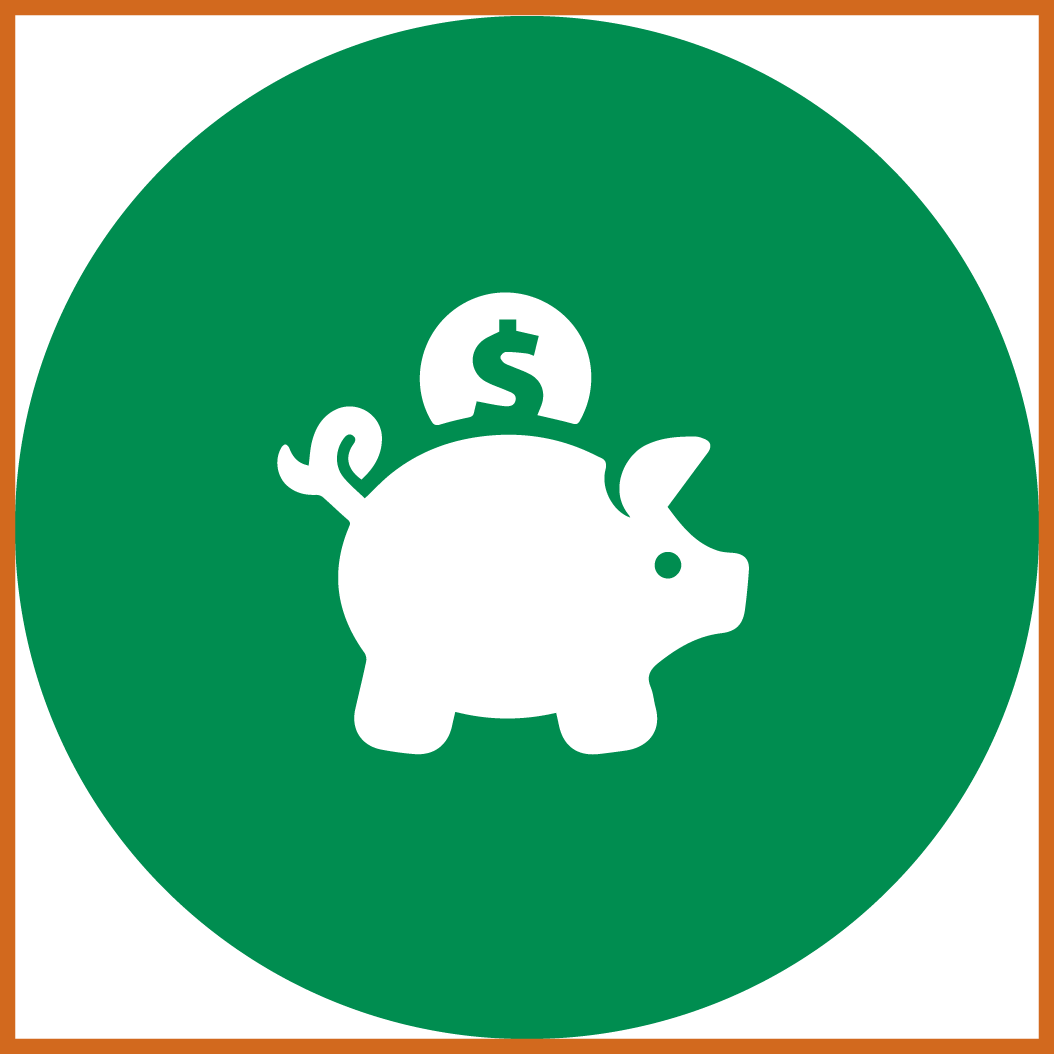 Green Clipart Piggy Bank - Financial Wellness Icon - Png Download (1054x1054), Png Download