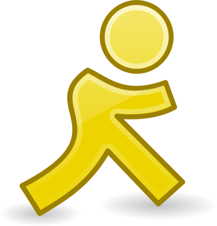 Computer Icons Walking Symbol Download Share Icon - Walk Icon Yellow Clipart (719x750), Png Download