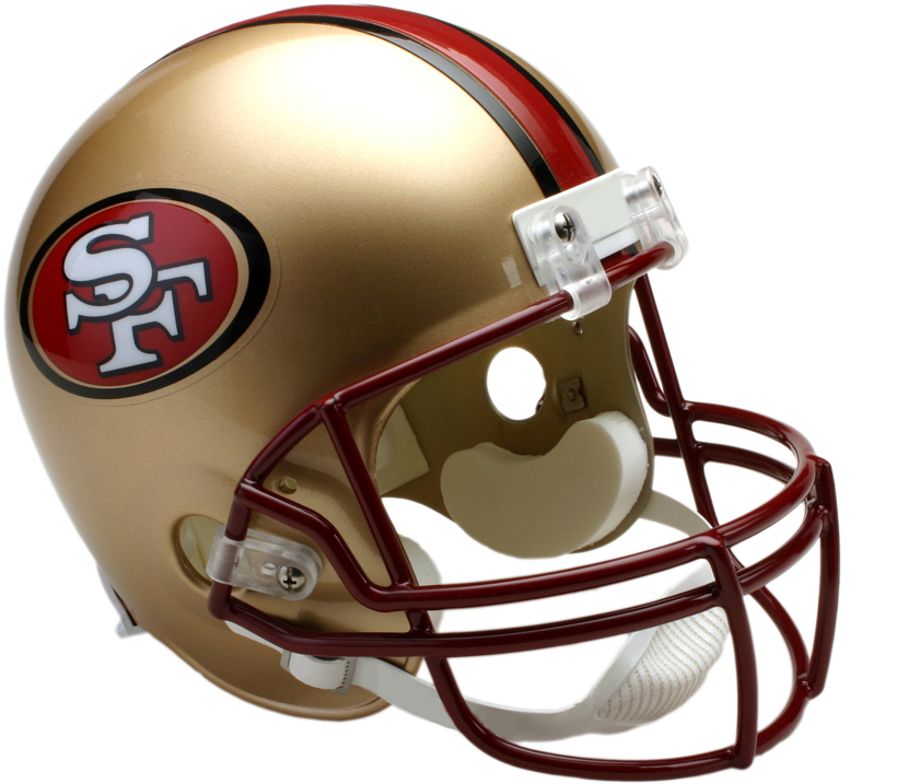 San Francisco 49ers Vsr4 Replica Throwback Helmet - 49ers Football Helmet Clipart (900x812), Png Download