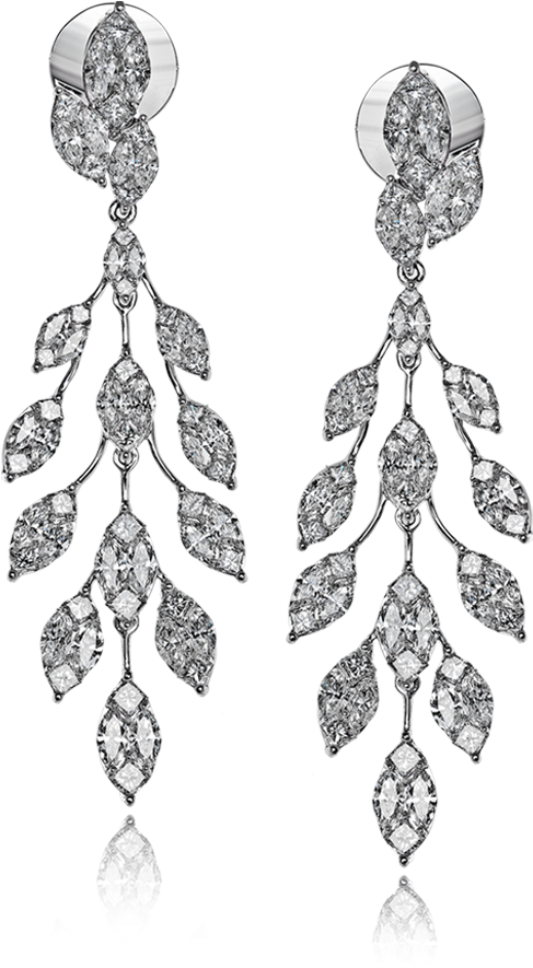 Diamond Earrings Png - White Diamond Earrings Clipart (1000x1000), Png Download