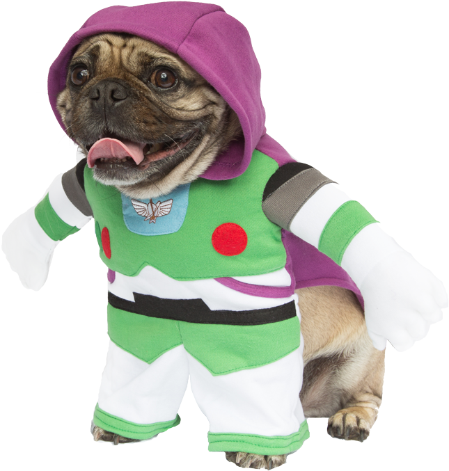 Buzz Lightyear Dog Costume Dog Costumes Clothes Pet - Pug Clipart (800x800), Png Download