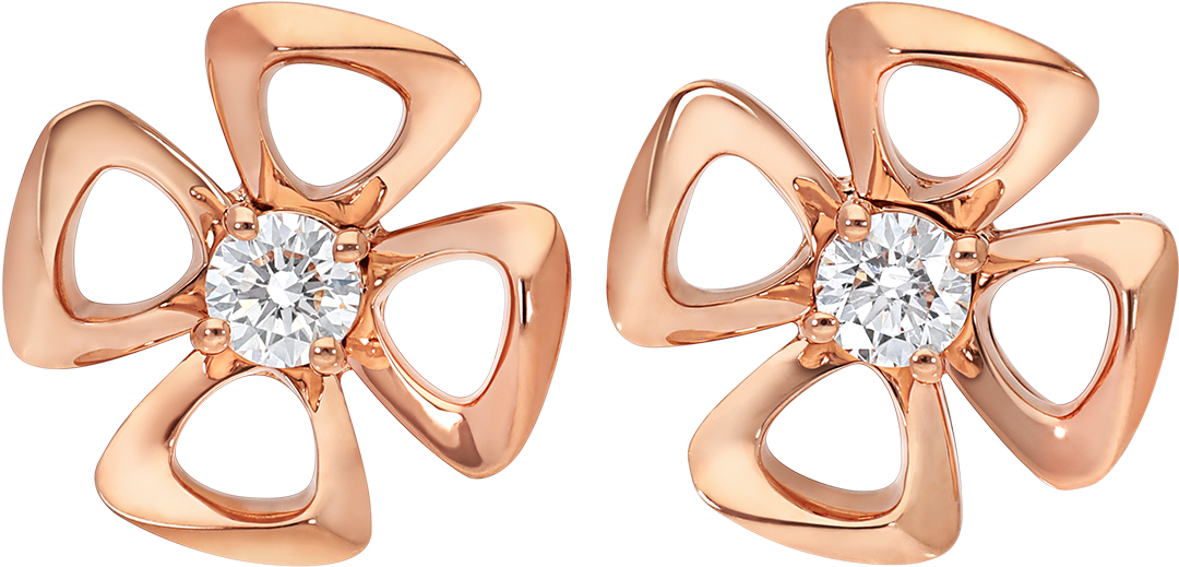 Fiorever Earrings Earrings Rose Gold Pink - Orecchini Fiorever Bulgari Clipart (1800x1405), Png Download