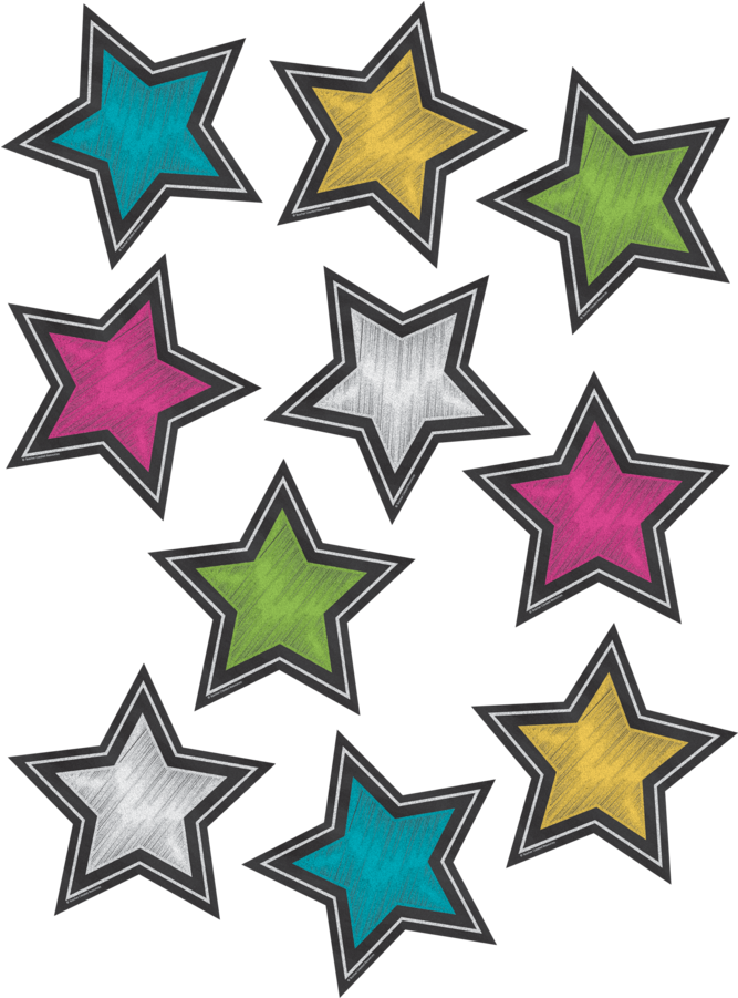 Tcr3550 Chalkboard Brights Stars Accents Image - Chalkboard Brights Stars Clipart (900x900), Png Download