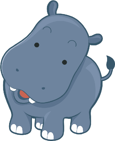Cute Hippo Clipart Free For Personal Use Cute With - Cute Hippo - Png Download (600x600), Png Download