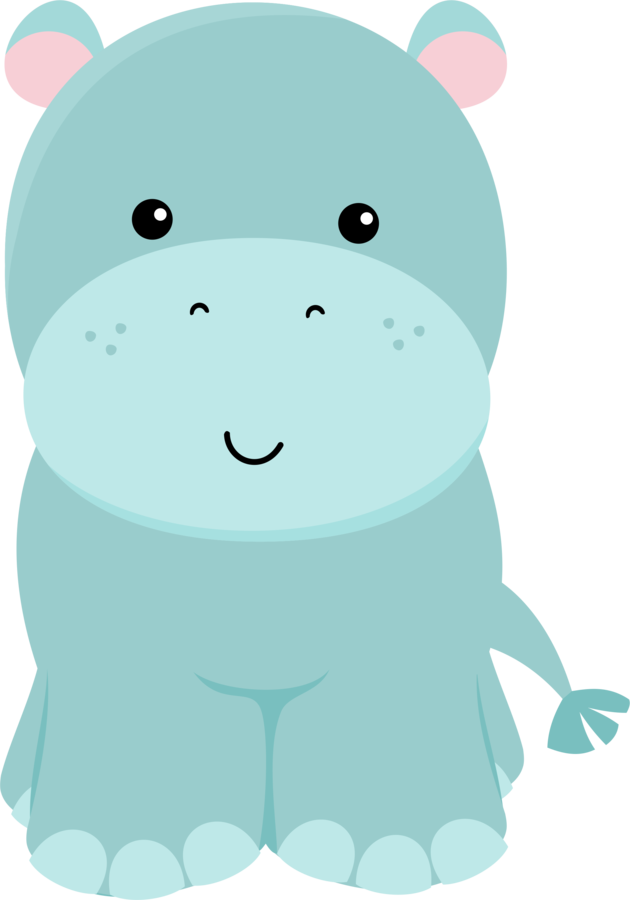 Safari Png, Baby Hippo, Baby Shawer, Baby Kind - Animalitos De La Selva Png Clipart (630x900), Png Download