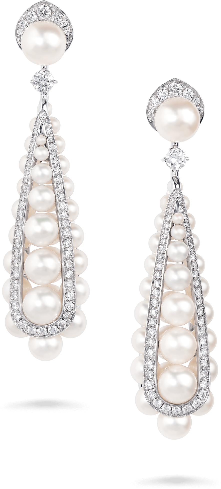 Pearl Deco Earrings Diamond Earrings - Earrings Clipart (2480x2480), Png Download