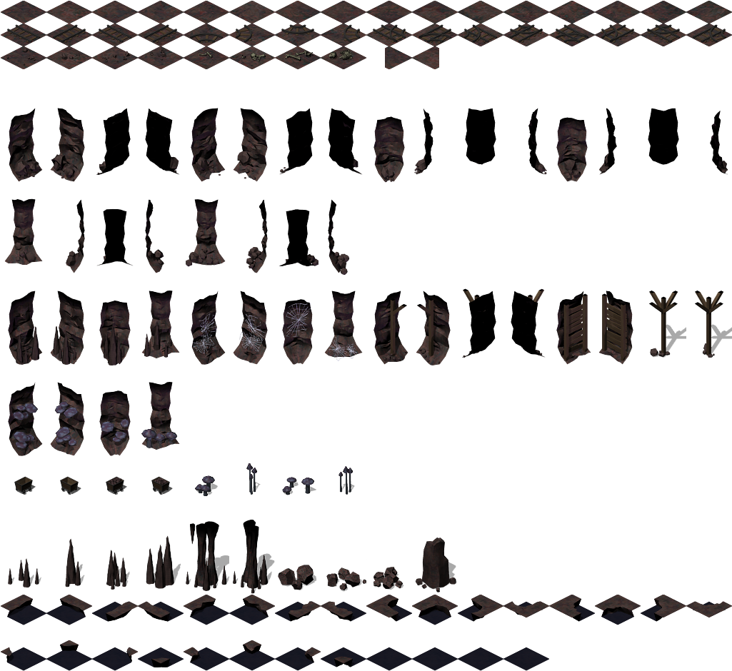 Tileset Cave 1 - Illustration Clipart (1024x1024), Png Download