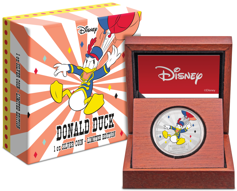 Silver Numis Disney Donald Duck Retro Carnival 2019 - Disney Store Clipart (1000x1000), Png Download