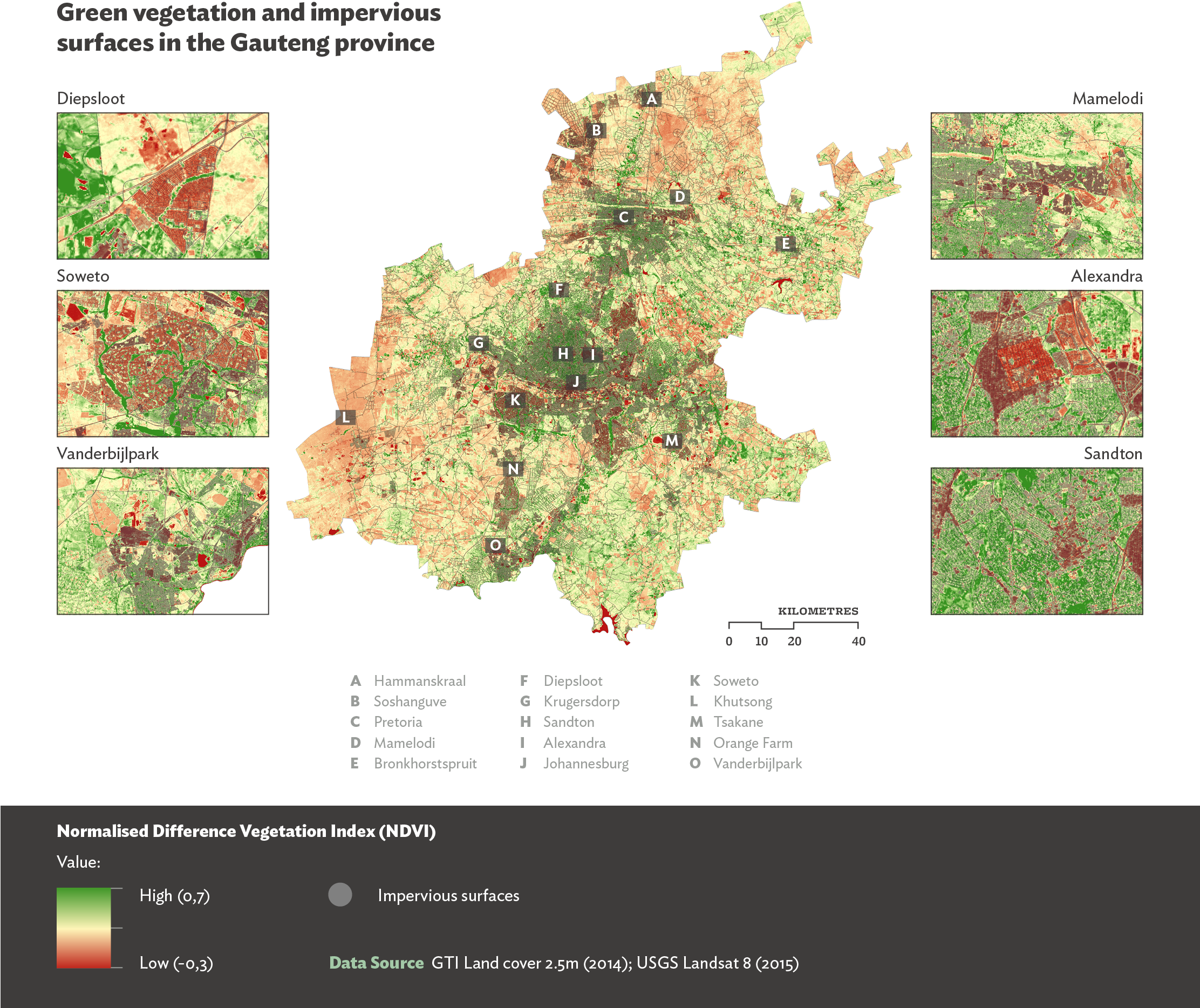 Ndvi Mapping Can Also Indicate The Impact Of Past Land - Vegetation Map Of Pretoria Clipart (2223x1979), Png Download