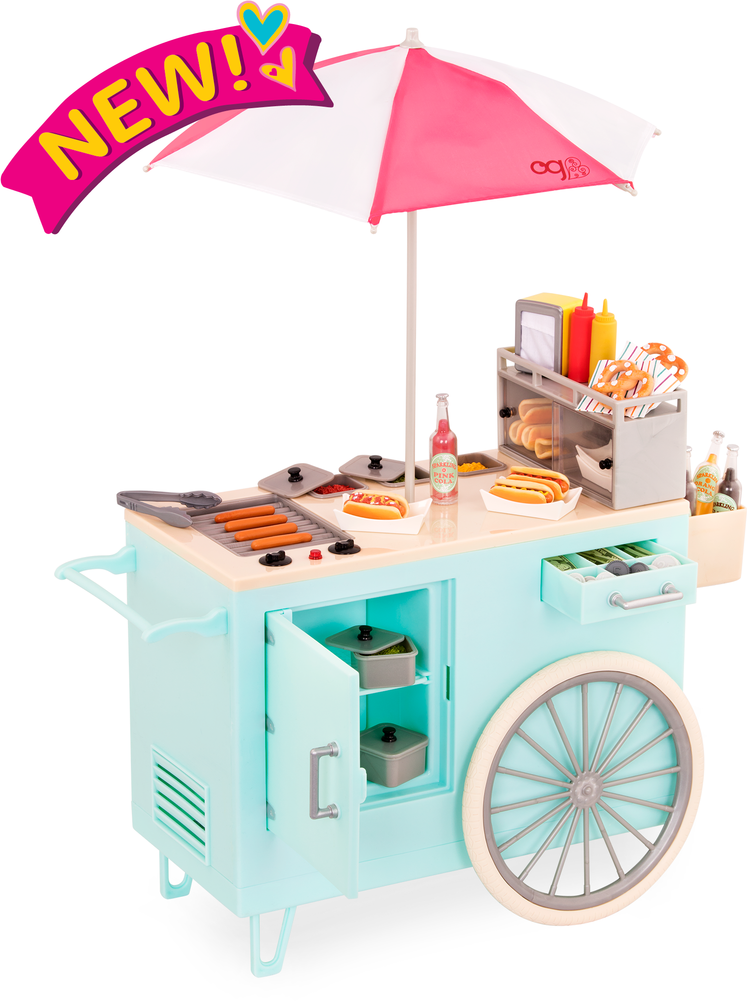 Retro - Our Generation Hot Dog Cart Clipart (2100x2100), Png Download