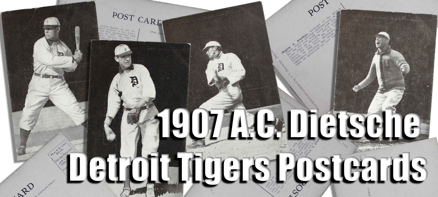 1907 Dietsche Detroit Tigers Postcards - College Softball Clipart (1500x675), Png Download