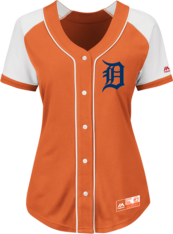 Detroit Tigers Women's Majestic Orange Alternate Jersey - Detroit Tigers Clipart (799x800), Png Download