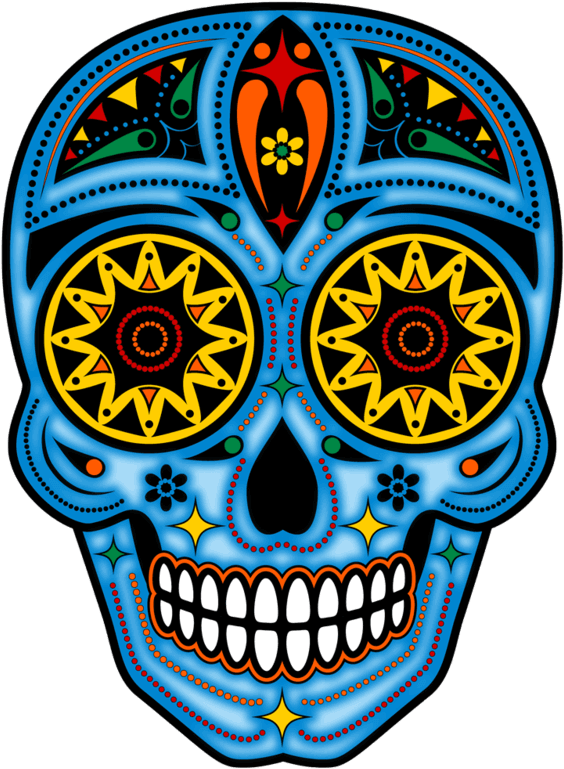 Day Of The Dead Png - Day Of The Dead Skull Png Clipart (580x783), Png Download