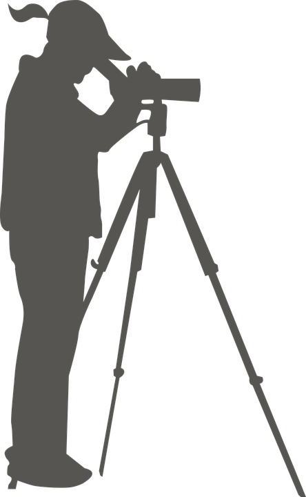 Binoculars, Female, Lady, Look, Outdoors, Scope, Search - Woman With Binoculars Silhouette Clipart (444x720), Png Download