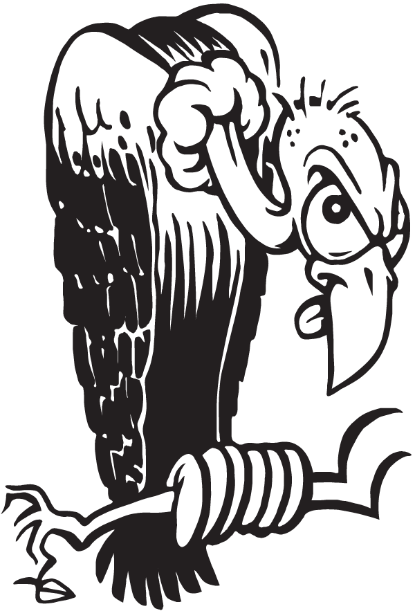 Cartoon Turkey Vulture Decal Svg Royalty Free Library - Cartoon Black And White Vulture Clipart (600x883), Png Download