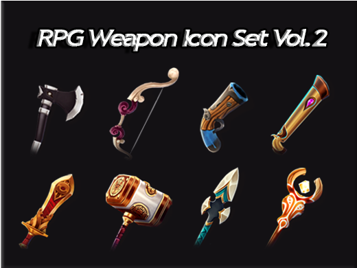 Rpg Icon Game Set Clipart (860x389), Png Download