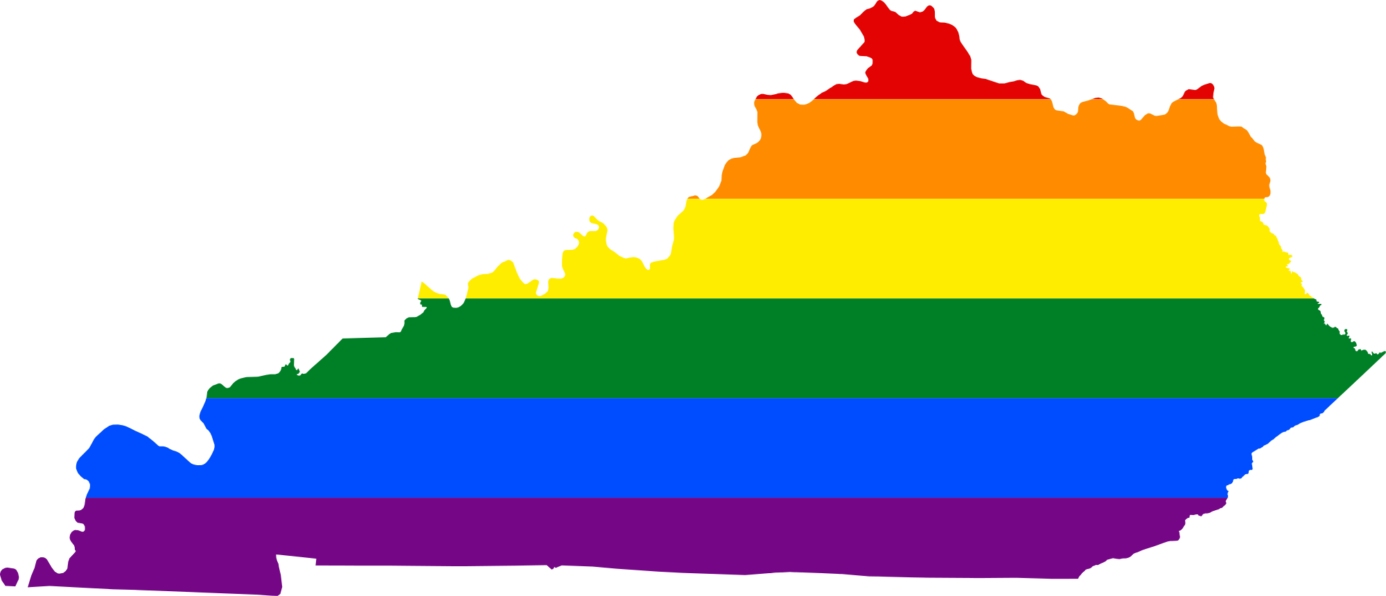 Open - Kentucky Gay Flag Clipart (2000x861), Png Download