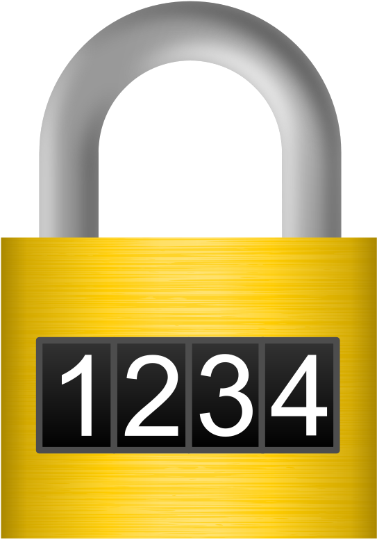 Free Combination Lock - Padlock Combination Clipart - Png Download (565x800), Png Download