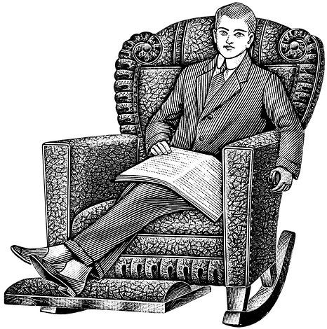 Old Man In Armchair Drawing Clipart (640x640), Png Download