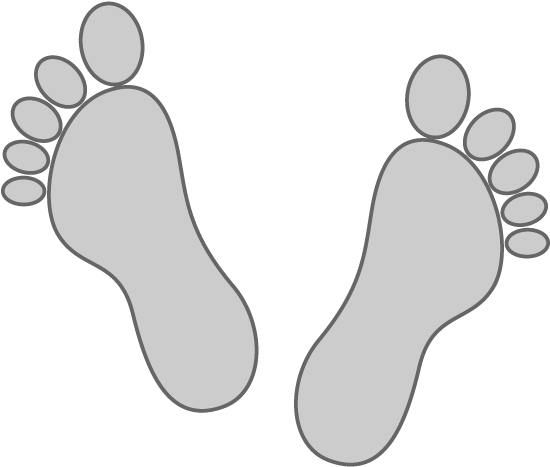 Happy Feet Clipart Bare Foot - Footprint - Png Download (640x640), Png Download