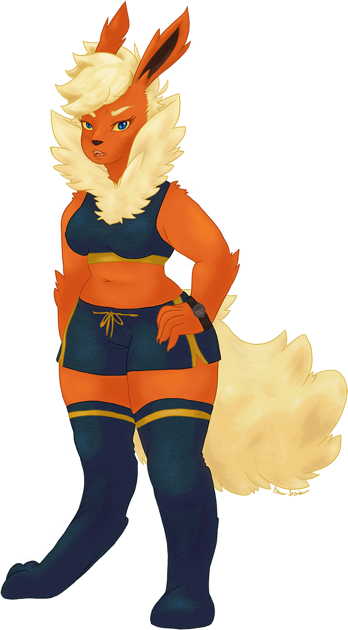 Flareon Girl - Cartoon Clipart (800x1278), Png Download
