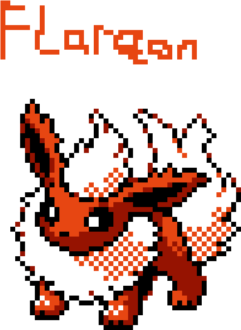 Flareon Direct Image Link - Cool Excel Pixel Art Clipart (530x700), Png Download