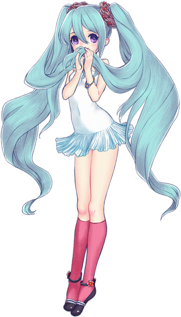 Anime Girl Png Tumblr - Blue Anime Girl Transparent Background Clipart (500x666), Png Download