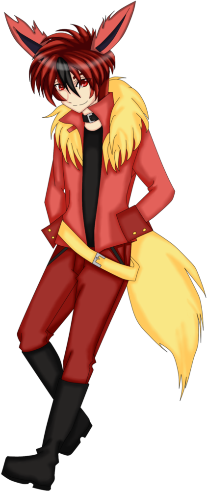 Flareon Human Boy Clipart (422x1001), Png Download
