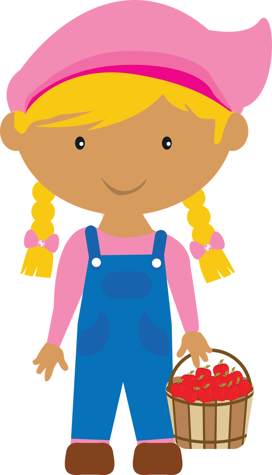 Farmer Png Image - Girl Farmer Cartoon Clipart (900x1569), Png Download