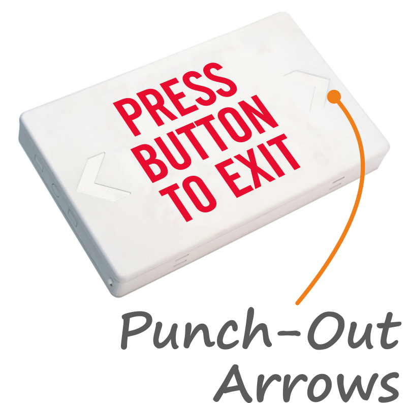 Press Button To Exit Led Exit Sign With Battery Backup - Exit Sign Clipart (800x800), Png Download