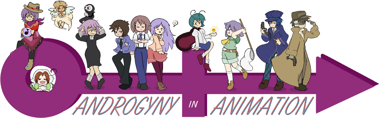 Androgyny In Animation Is Now On Tumblr - Androgyny Anime Clipart (1600x600), Png Download