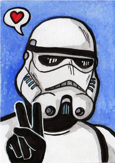“stormtrooper ” Sketchcard For Vfreie Of Chenda, A - Cartoon Clipart (600x568), Png Download