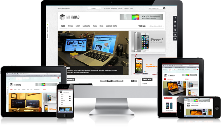 Responsive Website Design - Responsive Website Templates Png Clipart (940x580), Png Download