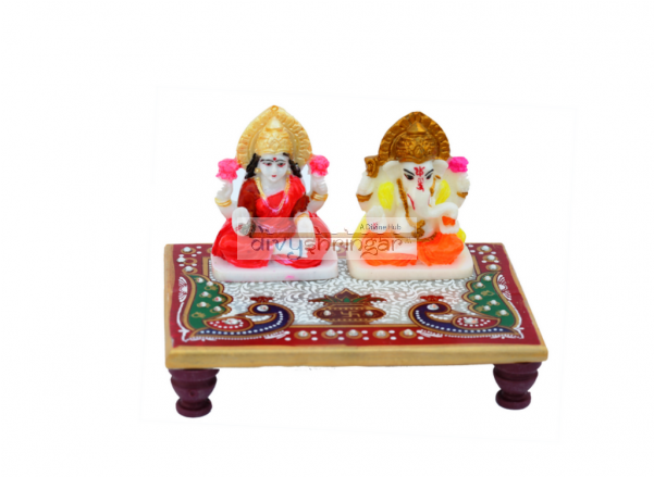 Lakshmi Ganesh Chowki - Figurine Clipart (600x800), Png Download