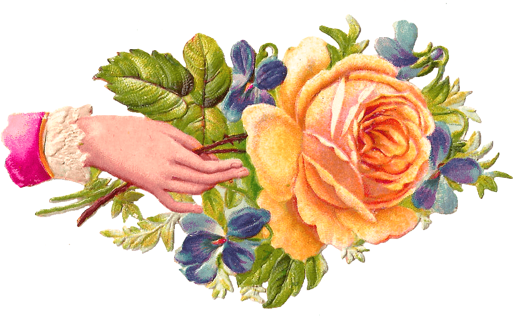 Hand Rose - Flower Welcome Hands Png Clipart (1197x751), Png Download