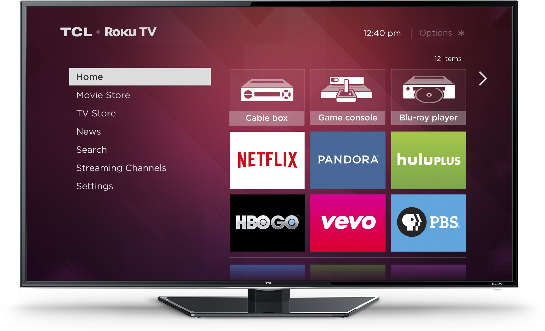 Roku's First Streaming-video Tvs Ready To Hit U - Tcl Roku Tv Home Screen Clipart (2400x1350), Png Download