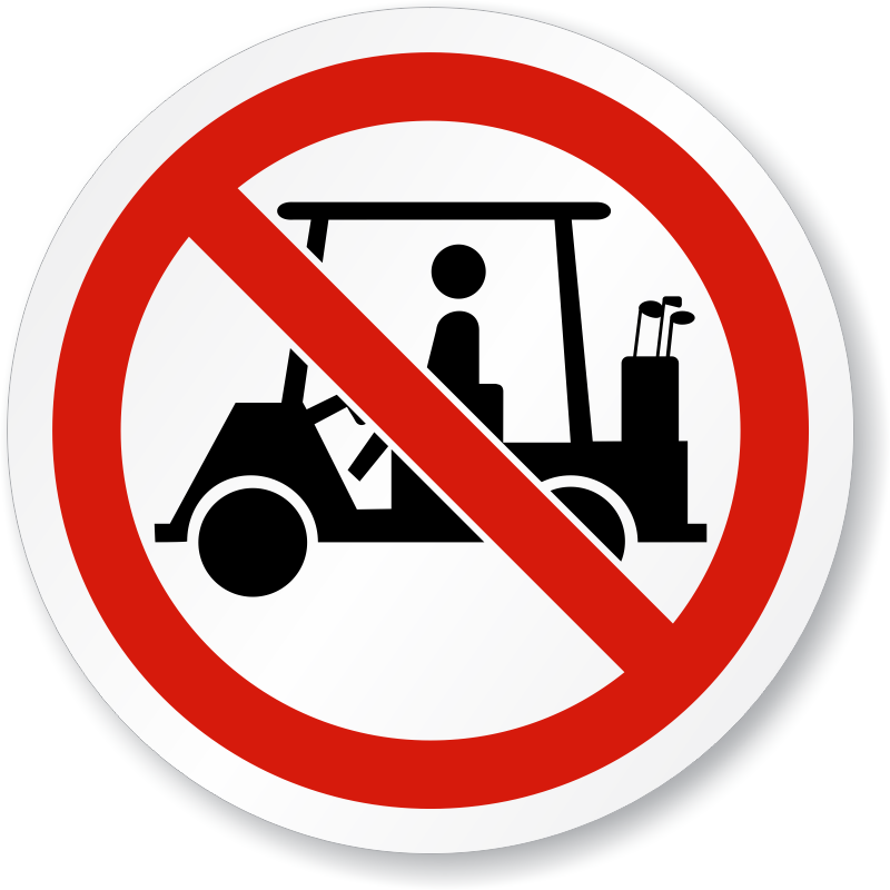 No Golf Cart Symbol Iso Prohibition Circular Sign - No Golf Carts Allowed Signs Clipart (800x800), Png Download