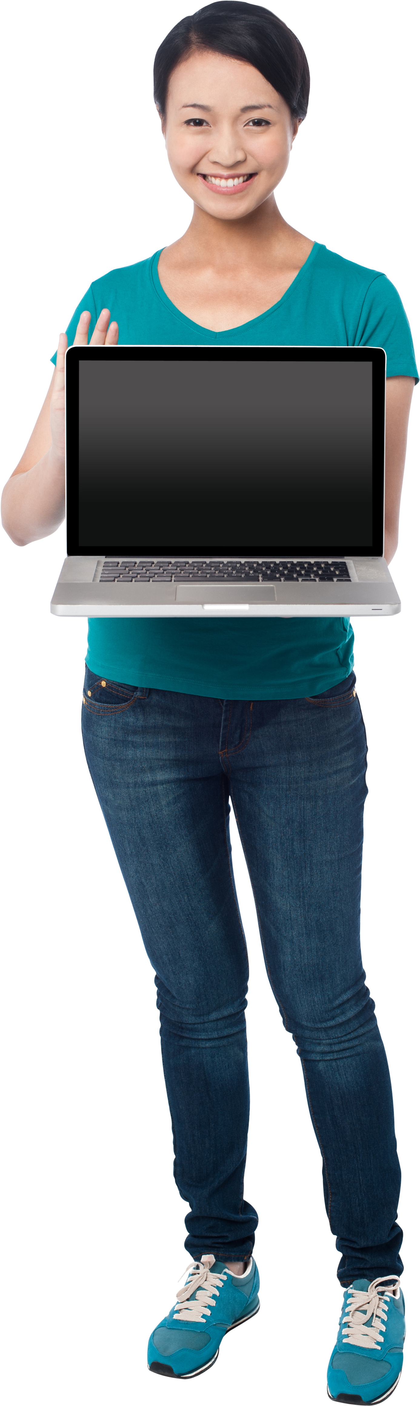 Girl With Laptop Clipart (3200x4809), Png Download
