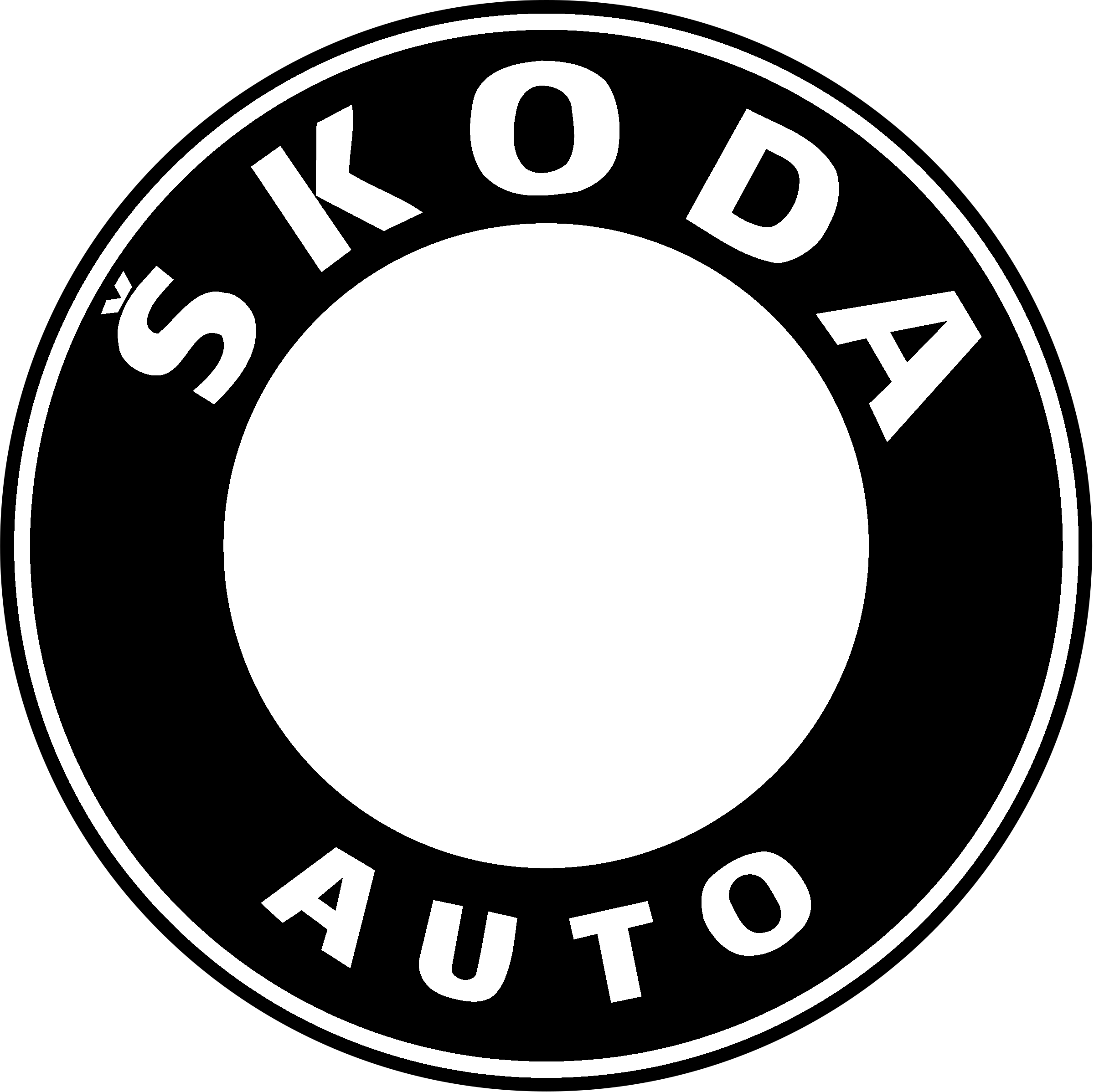 Skoda Logo Black And White - Škoda Auto Clipart (2400x2397), Png Download