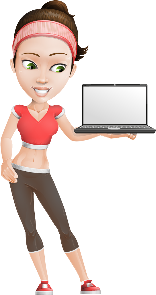 Individual Online Learning - Gym Lady Cartoon Clipart (1024x1280), Png Download